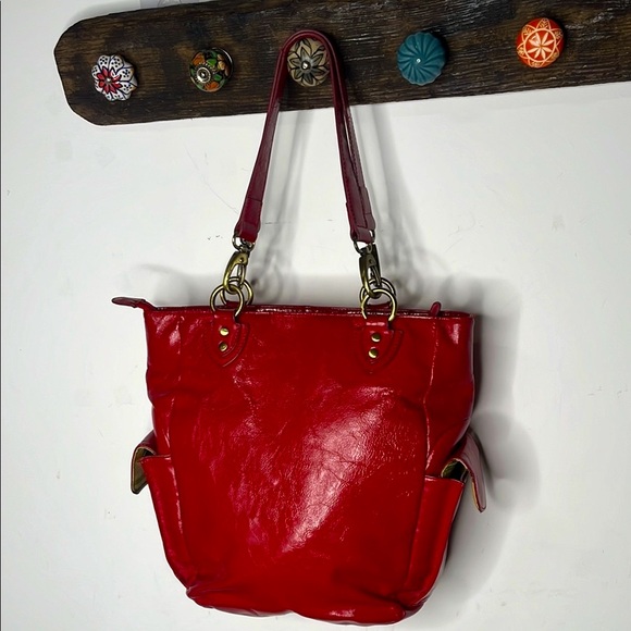 Bo Bo Bags CA Handbags - Bo Bo Bags CA Red Leather Bag Brass hardware Vintage